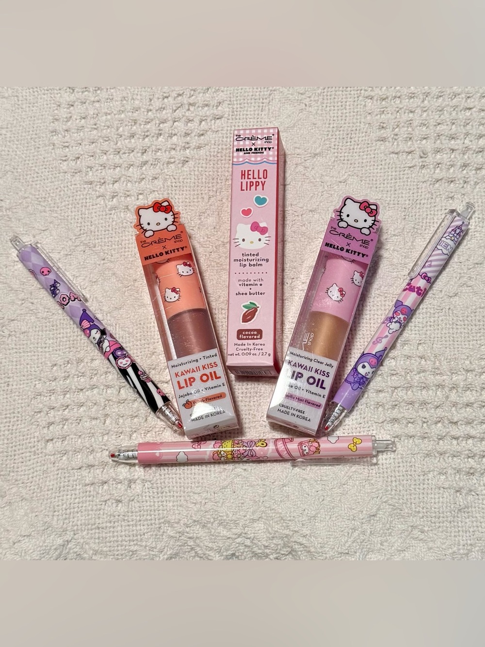 Creme Shop X Hello Kitty Lip Balm and Lip Oil Set of 3 - NEW